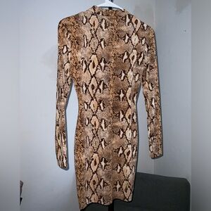 Animal Print Long Sleeve Dress